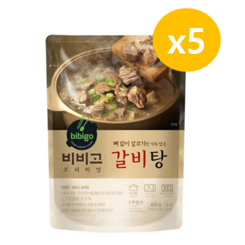 비비고 갈비탕, 400g, 5개