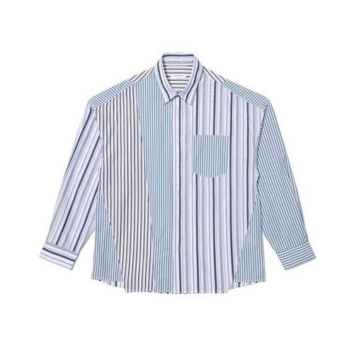 3455 커스텀멜로우 여름 남성 fat-fit II mix stripe shirt