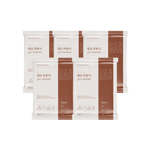 [키토케토] 제로떡볶이 저칼로리 무설탕 카무트 곤약 국물떡볶이 밀키트 (260kcal) 5pack, 5개, 183g