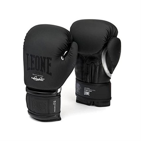 Leone Black & White Boxing Gloves (Black 14 Oz), 1개