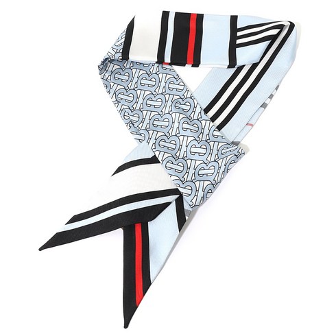 [정품]버버리 23FW Montage Print Silk Skinny Scarf (8056060) 몽타주 프린트 실크 스키니 스카프 여자 트윌리 392957