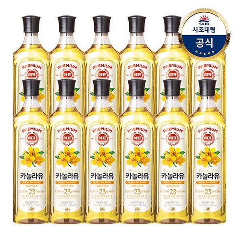 해표 카놀라유, 900ml, 12개