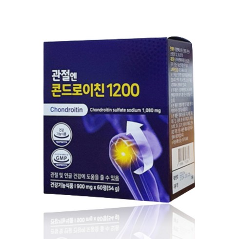 관절엔 콘드로이친 1200 1개월분 관절 연골 건강 영양제 건강기능식품, 1박스, 60정