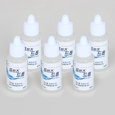 jw중외제약 프렌즈드롭 콘택트 렌즈 습윤제 13ml, 6개