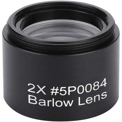 Madezz Barlow Lens 2X- 1.25인치 Lens 2X 배율 M28.6 천문망원경 아이피스용 스레드 바로우 렌즈, 2X Barlow Lens