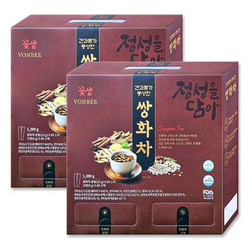 꽃샘 본비 견과류가 풍성한 쌍화차, 2개, 1개입, 1380g