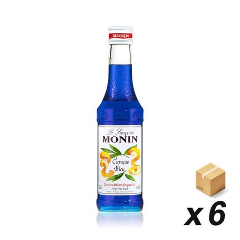 모닌 미니 블루큐라소 시럽, 250ml, 6개