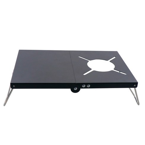 2023년 가성비 최고 백패킹난로 - 크로스보더 핫플레이스 아웃도어 알루미늄 단열 테이블 캠핑 접이식 난로 받침 테이블 캠핑 간편 들판 테이블81858, 블랙