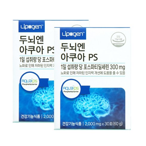 리포젠 두뇌엔 아쿠아 PS 6개월분 - 리포젠 두뇌엔 아쿠아 PS 30포, 2개, 60g