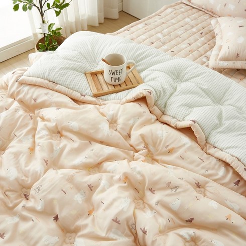 [국산] 몬페 모달 100% 키즈 차렵이불 어린이 침구 세트, 이불+베개커버1+패드 풀세트(SS), 허니베이지