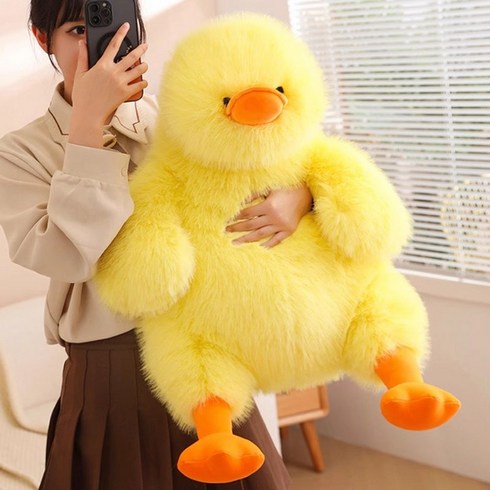 대왕오리인형 - 대왕오리 인형 안고자는 대형 애착 쿠션, 노란색, 40cm