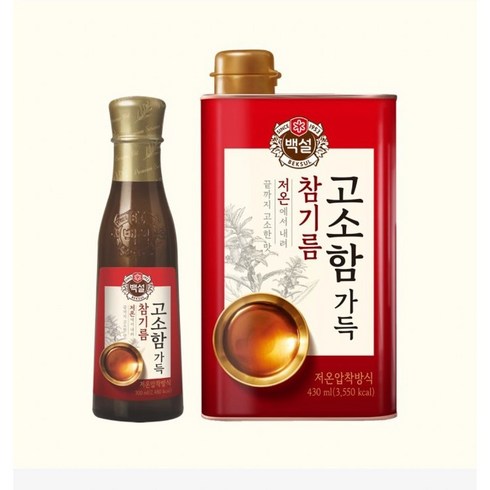 백설 진한 참기름, 500ml, 3개