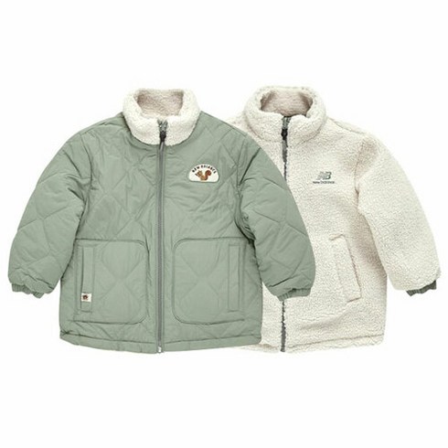 뉴발란스 키즈 TREE 리버서블 덤블 퀼팅 점퍼 NK9DC4301U-KHAKI P2311 양면점퍼