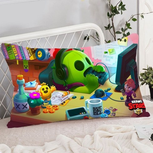 브롤스타즈 쿠션 베개 굿즈, L사이즈(베갯잇+베갯잇심) 50x80 cm, 1. Brawl Stars-01