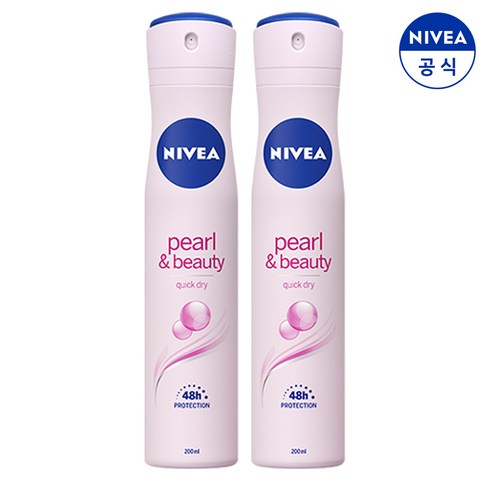 니베아 펄 앤 뷰티 데오드란트 스프레이타입, 200ml, 2개