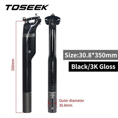 가변싯포스트 자전거 무선 Toseek 시트 포스트 탄소 mtb 자전거 시트 오프셋 20mm 자전거 시트 포스트 27.230.831.6 자전거 길이 350400mm용 시트, 광택 308-350mm