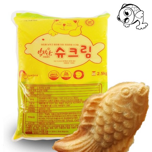 행복한 잉어빵 알차당 저당슈크림 2.5kg, 4개