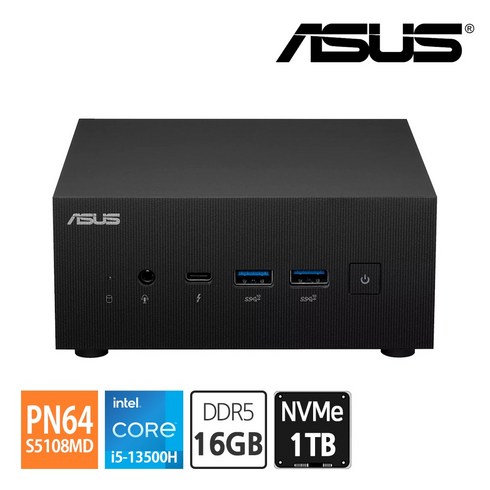 에이수스 ASUS 미니PC PN64 인텔 13세대 i5-13500H [ DDR5 RAM16GB NVMe1TB ] 저전력 초소형 컴퓨터, 상세페이지 참조, 상세페이지 참조