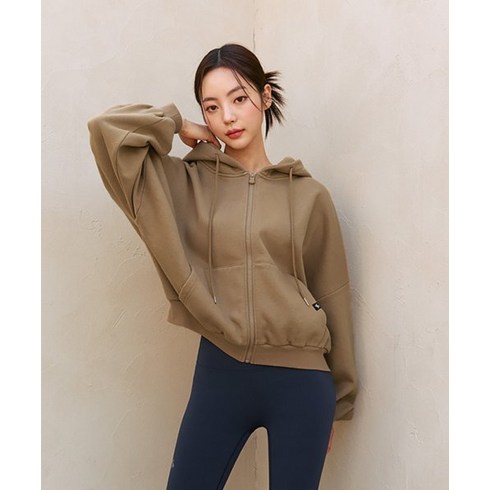 XEXYMIX 내핑 후드 집업 카페오레
