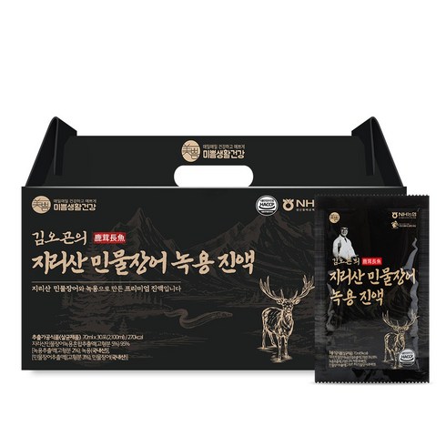 장어즙30포 - 김오곤의 지리산 민물장어 생 녹용 진액, 70ml, 30개