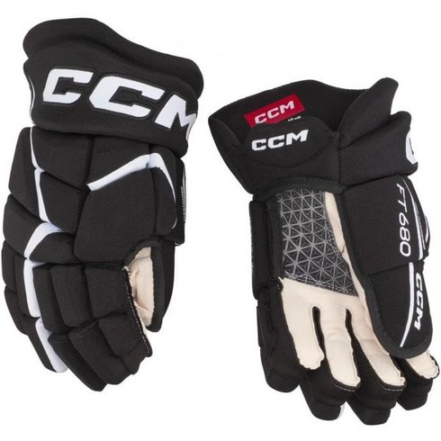 CCM Jetspeed FT680 아이스하키 장갑 주니어, Black/white, Size: 11