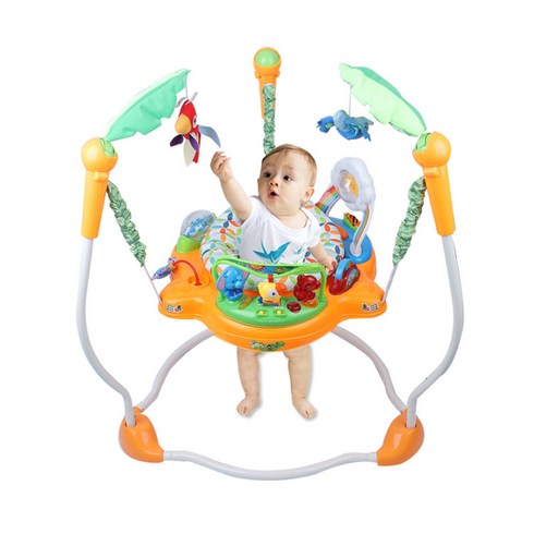 와이업플라잉점퍼 - 개구리 점퍼루 아기 장난감 발달, (360도 회전) 주황색 점핑 의자