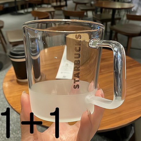 1+1 스벅 클래식 내열유리 머그컵 355ml, 투명(1+1)