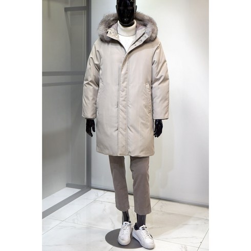 [지이크파렌하이트] 23FW 베이지 사가폭스 후드 구스다운 패딩 점퍼 FHD6356 / 양말증정