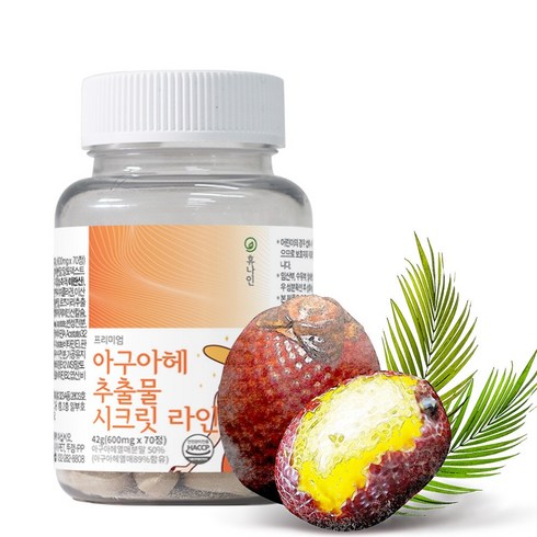 휴나인 프리미엄 아마존 페루 여성의 아구아헤 열매 추출물 시크릿 라인 70정, 1개