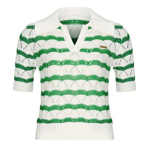 여성 골프니트 반팔 상의 브이넥 카라 반팔니트 라운딩룩