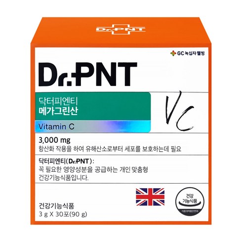 닥터피엔티 메가그린산 비타민C 3000mg 메가도스전용 비타민C, 90g, 2개