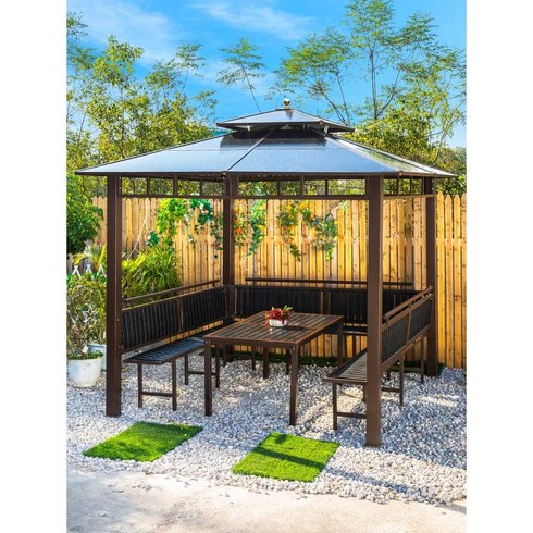 조립식 파고라 옥상 스카이 정자 전원주택 펜션 썬룸, B.우드-2.5x3