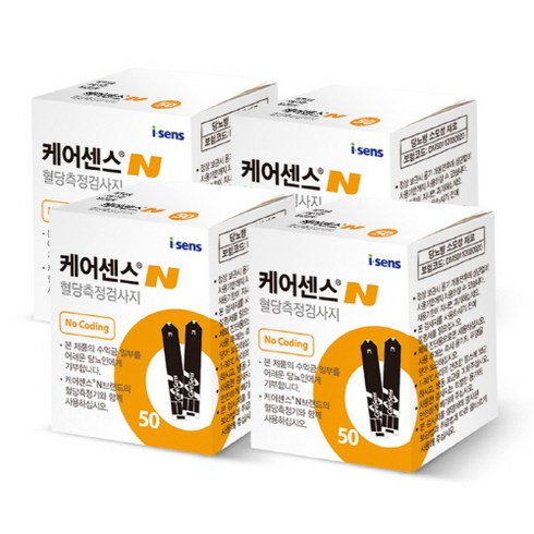 케어센스 N 개인용혈당검사지 CareSens N Blood Glucose Test Strip, 50개입, 4개