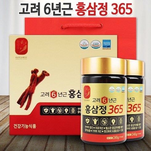 6년근 고려 홍삼정 365 + 쇼핑백, 240g, 1개