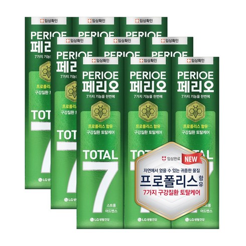 페리오 토탈7 스트롱 치약, 120g, 9개