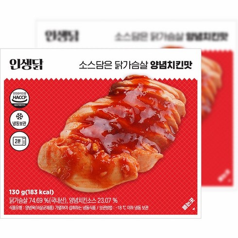 인생닭 - 인생닭 소스담은 닭가슴살 슬라이스 양념치킨맛 130g 10팩, 10개