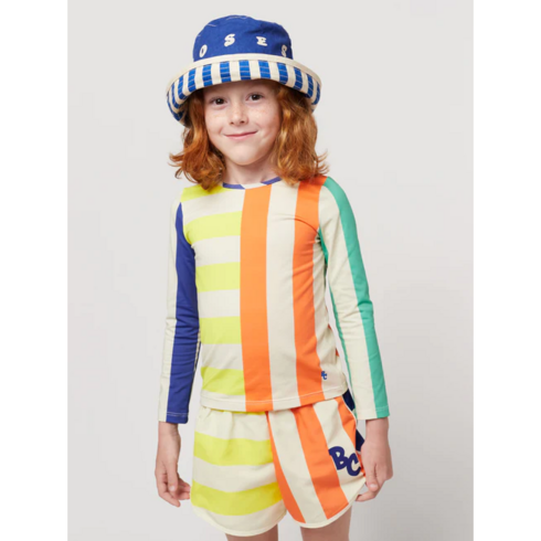 [BOBO CHOSES] 보보쇼즈 24SS 키즈 스윔티셔츠 Multicolor Stripes swim T-shirt 124AC148