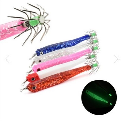 2023년 가성비 최고 웜에기 - 정이피싱 소프트 웜에기 야광에기 쭈꾸미 갑오징어 한치 선상 에기 선상 낚시 쭈꾸미 낚시, 레드헤드