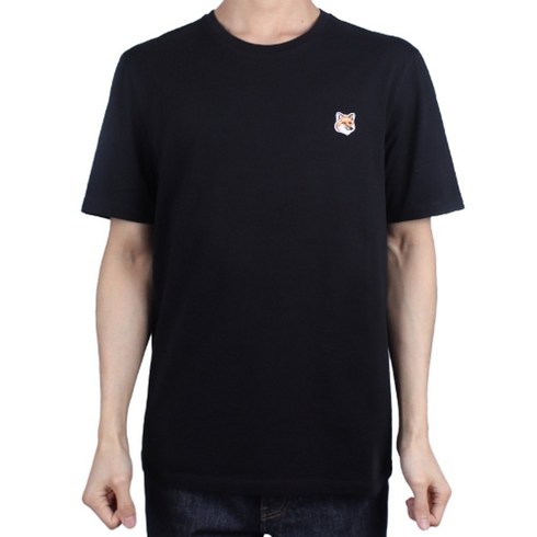 MAISON KITSUNE 메종키츠네 24SS 남성 폭스헤드 레귤러 반팔티 블랙 LM00104KJ0008 P199