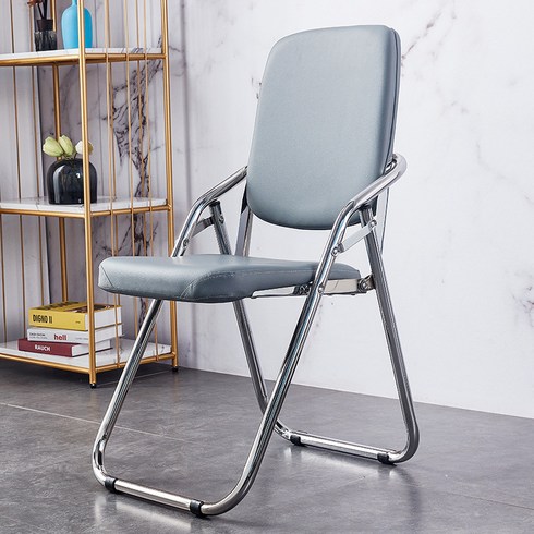 설치 면제 접이식 의자 가정용 인테리어의자 사무용 의자 강습의자, 그레이, 1개