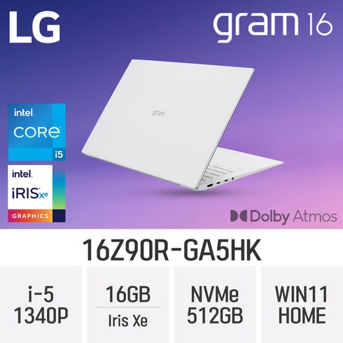 LG전자 2023 그램16 16Z90R-GA5HK, WIN11 Home, 16GB, 512GB, 코어i5, 화이트