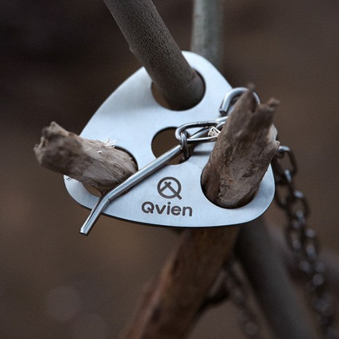 파파스 캠핑삼각대 랜턴걸이 인디언행어 파일드라이버, 캠핑우드삼각대(파우치+고리+파일드라이버)