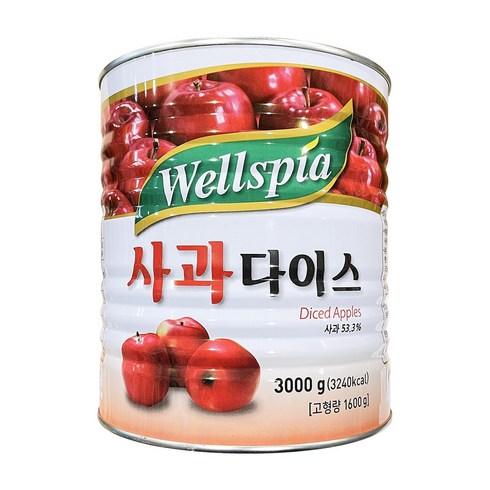 2104. 웰스피아 사과다이스 3kg 설정 사과 과일 통조림, 1개