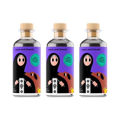 Yiayia and Friends 이야이야 앤 프랜즈 그리스 그릭 유기농 발사믹 비니거 200ml 3개