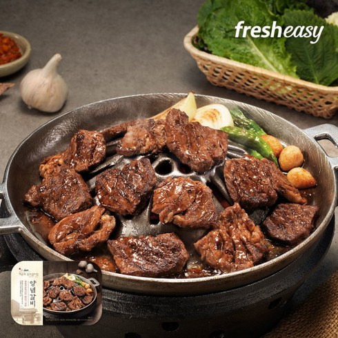 [프레시지(신)] [fresheasy] 해운대암소갈비 한우양념갈비살 300g 2팩, 상세 설명 참조