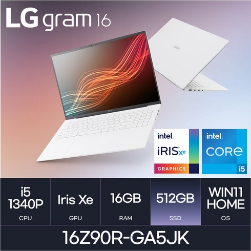 LG전자 2023 그램 16 코어i5 인텔 13세대, 스노우 화이트, 512GB, 16GB, WIN11 Home, 16Z90R-GA5JK