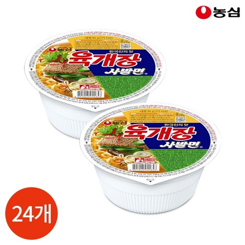 농심 육개장 사발면 86g x 24개