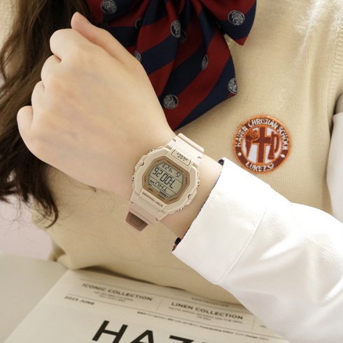 카시오 지샥 베이비 스퀘어 만보기 학생 전자 손목시계 3종