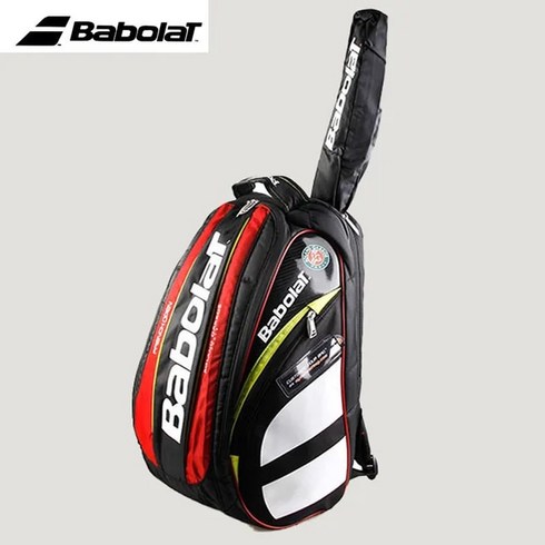 비치액세서리 BABOLAT 남녀공용 테니스 백팩 바바라 퓨어 스틱 2 팩 가방 배드민턴 스쿼시 패들 비치 라켓 보관 핸드백, [08] Black Red