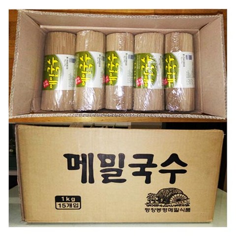 봉평원 메밀 국수- 1Box(1kg)업소용(막국수 소바국수 모밀국수) 업소전문용, 1kg, 1개